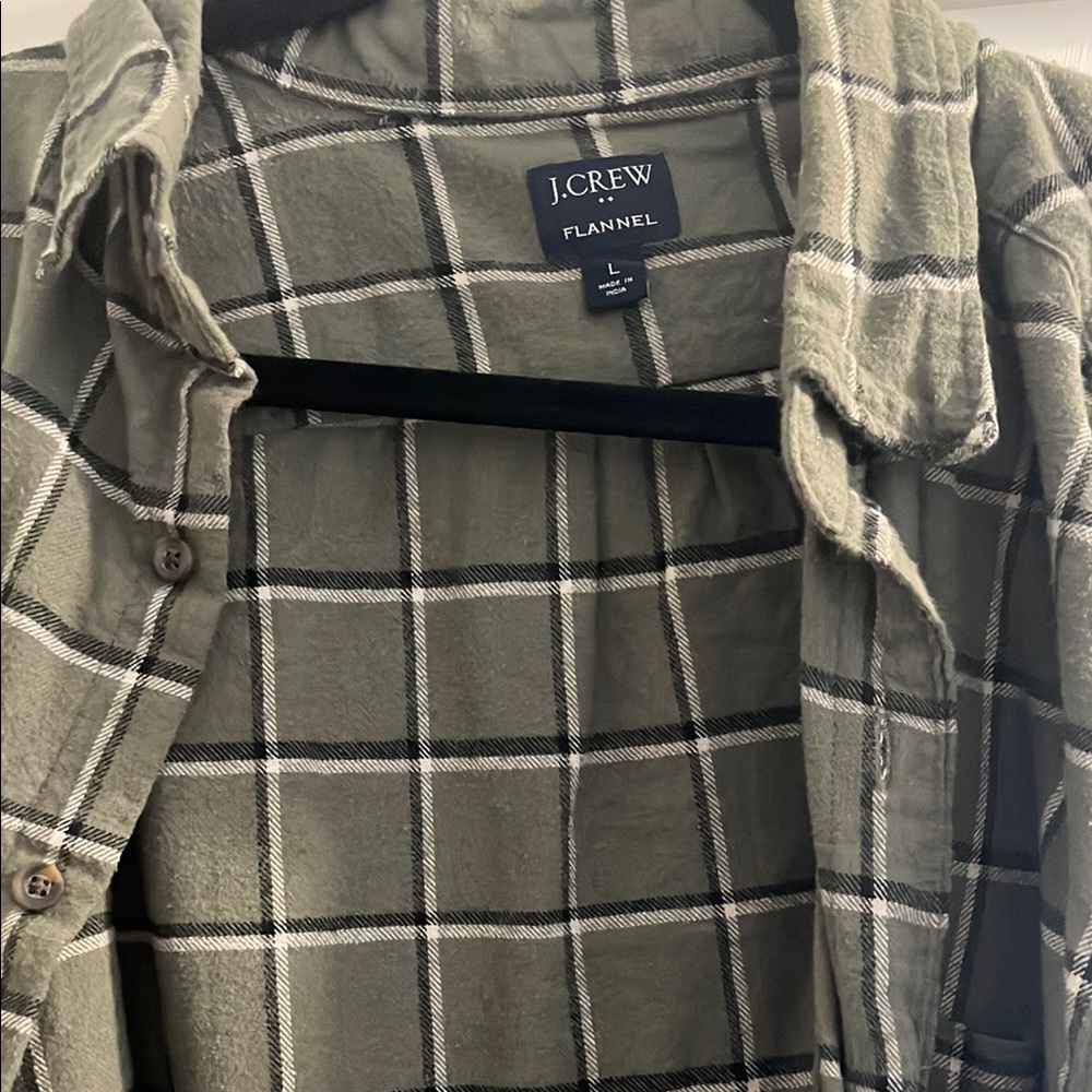 J. Crew Green Flannel Shirt Jacket